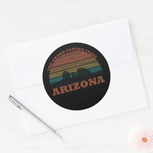 Arizona sedona Grand canyon landscape retro Classic Round Sticker