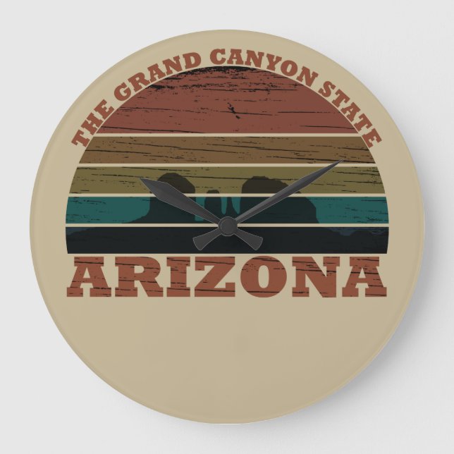 Arizona sedona Grand canyon landscape retro Large Clock (Front)