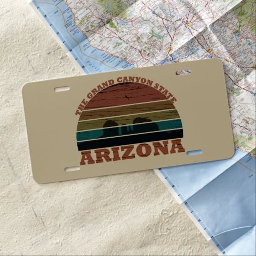 Arizona sedona Grand canyon landscape retro License Plate