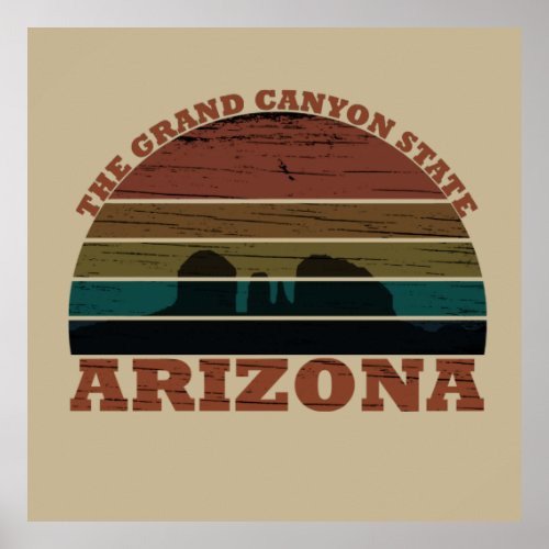 Arizona sedona Grand canyon landscape retro Poster