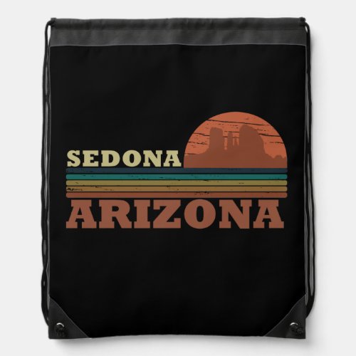 Arizona Sedona landscape az vintage Drawstring Bag