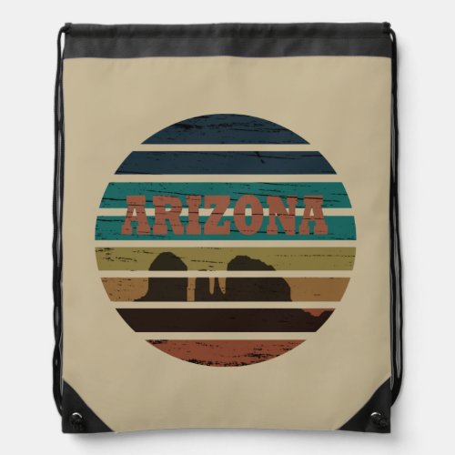 Arizona Sedona landscape az vintage Drawstring Bag