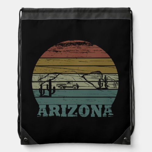 Arizona Sedona landscape az vintage Drawstring Bag