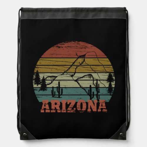 Arizona Sedona landscape az vintage Drawstring Bag