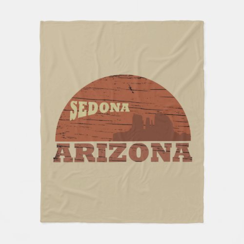 Arizona Sedona landscape az vintage Fleece Blanket