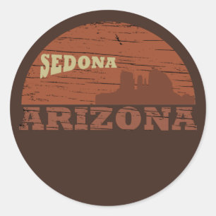 Arizona Sedona landscape vintage az retro Classic Round Sticker