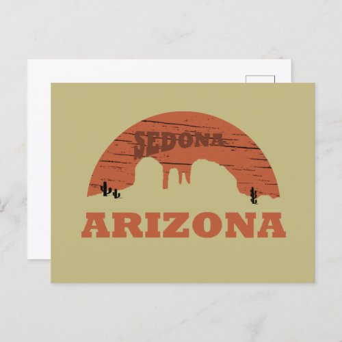Arizona sedona landscape vintage az retro holiday postcard