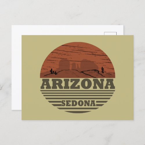 Arizona sedona landscape vintage az retro holiday postcard