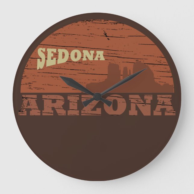 Arizona sedona landscape vintage az retro large clock (Front)