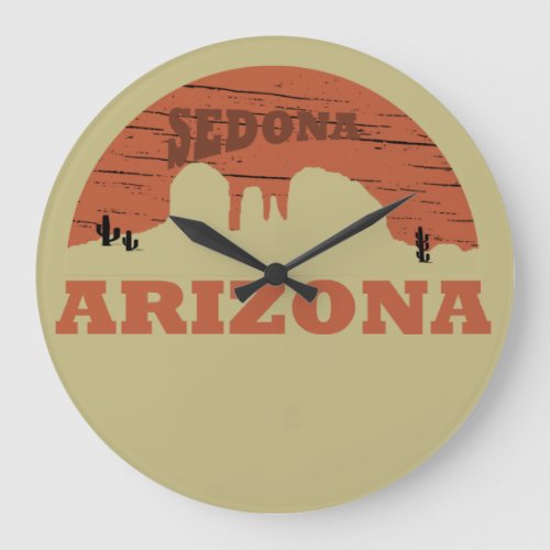 Arizona sedona landscape vintage az retro large clock