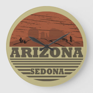 Arizona sedona landscape vintage az retro large clock