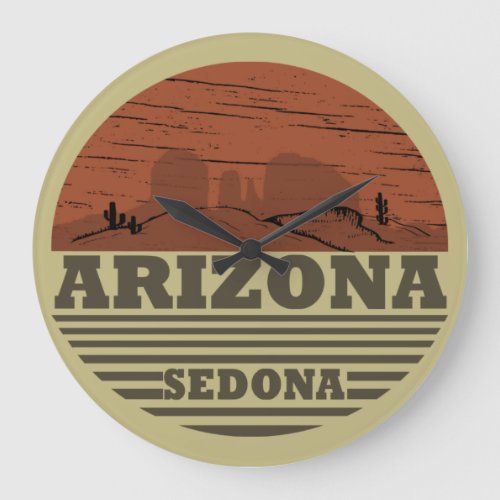 Arizona sedona landscape vintage az retro large clock
