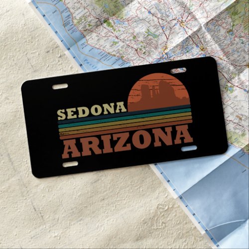 Arizona sedona landscape vintage az retro license plate