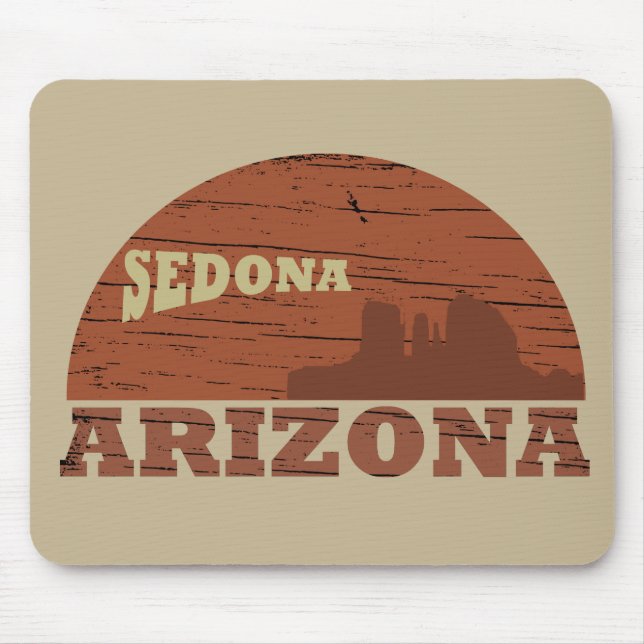 Arizona sedona landscape vintage az retro mouse pad (Front)