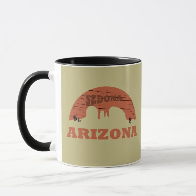 Arizona sedona landscape vintage az retro mug (Left)
