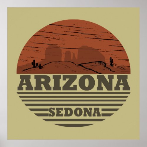 Arizona Sedona landscape vintage az retro Poster