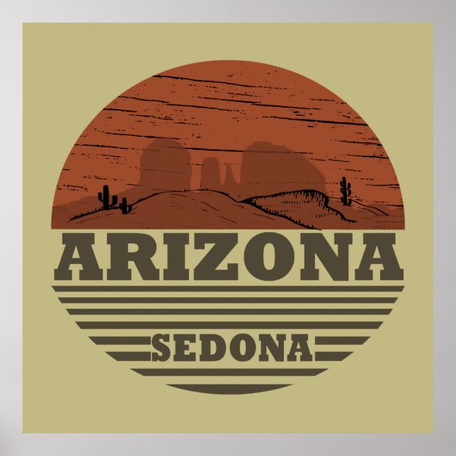 Arizona Sedona landscape vintage az retro Poster (Front)
