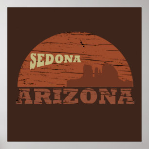 Arizona Sedona landscape vintage az retro Poster