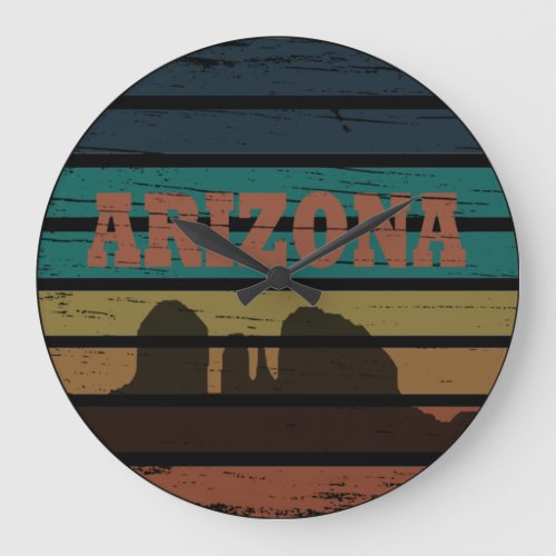 Arizona Sedona landscape vintage az sunset retro Large Clock