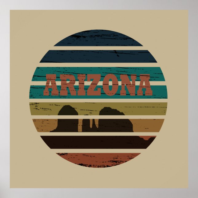 Arizona Sedona landscape vintage az sunset retro Poster (Front)