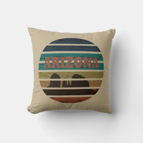 Arizona Sedona landscape vintage az sunset retro Throw Pillow