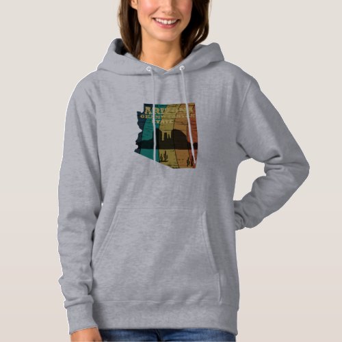 Arizona Sedona map grand canyon landscape retro Hoodie