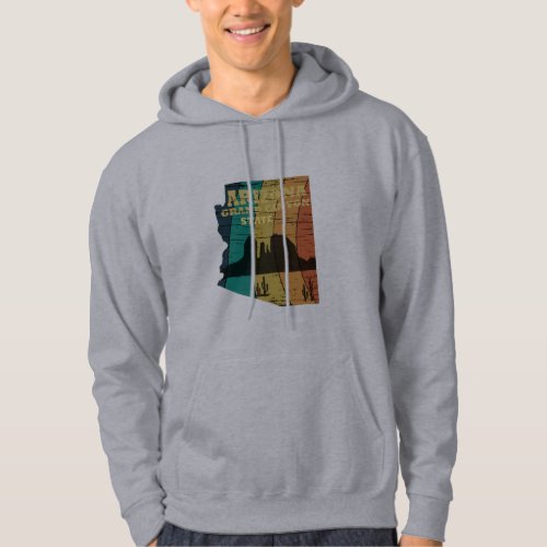 Arizona Sedona map grand canyon landscape retro Hoodie