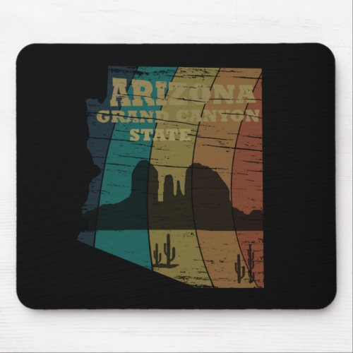 Arizona Sedona map grand canyon landscape retro Mouse Pad