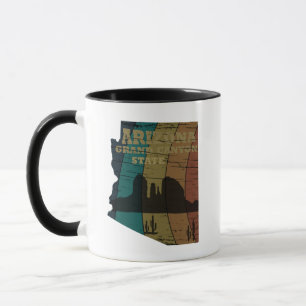 Arizona Sedona map grand canyon landscape retro Mug