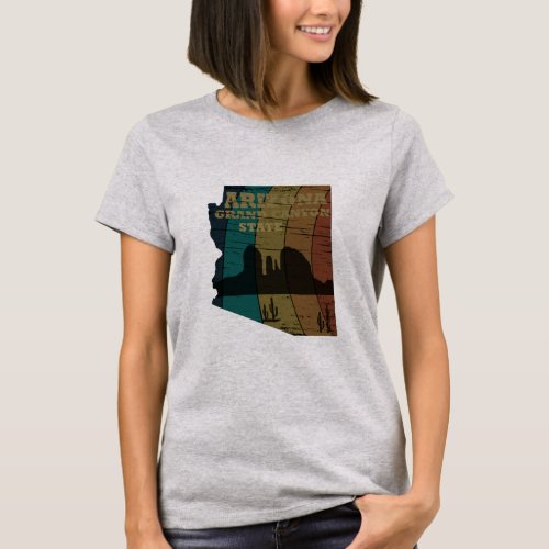 Arizona Sedona map grand canyon landscape retro T_Shirt