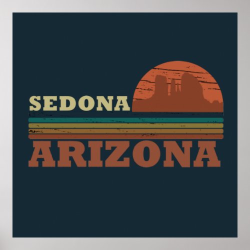 Arizona Sedona vintage sunset az retro Poster