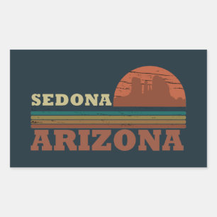 Arizona Sedona vintage sunset az retro Rectangular Sticker