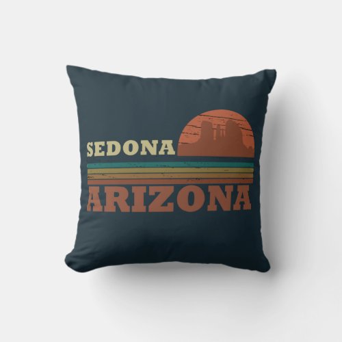 Arizona Sedona vintage sunset az retro Throw Pillow