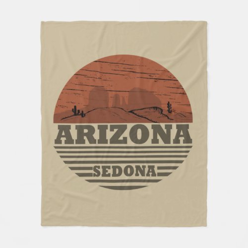 arizona sedona vintage sunset fleece blanket