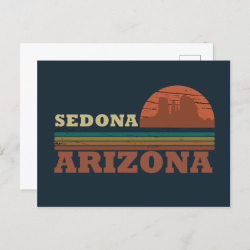 arizona sedona vintage sunset landscape az holiday postcard