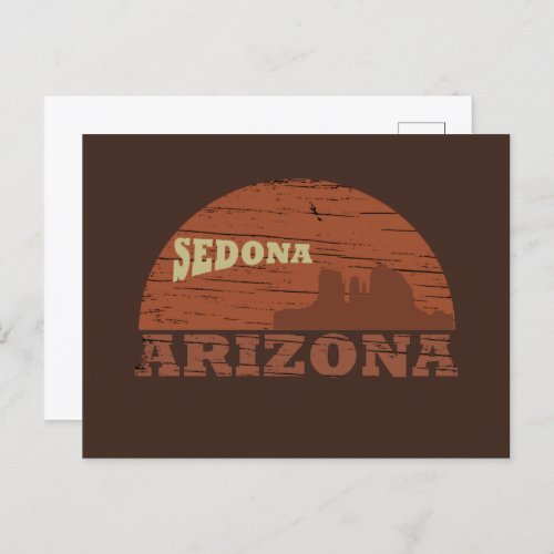 arizona sedona vintage sunset landscape az holiday postcard