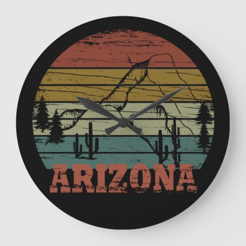 Arizona Sedona vintage sunset retro az Large Clock