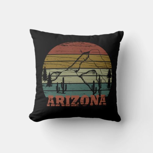 Arizona Sedona vintage sunset retro az Throw Pillow