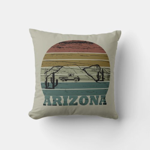 Arizona Sedona vintage sunset retro az Throw Pillow