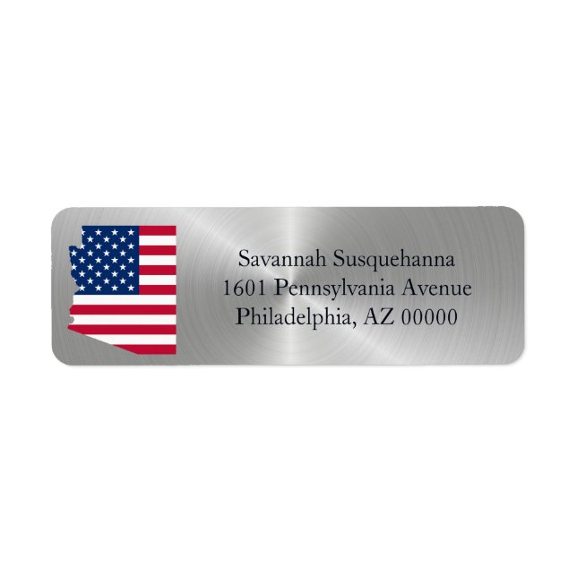 Arizona Silver American Flag Patriotic Label (Front)