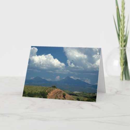 Arizona sky over Santa Rita Mountains in desert Holiday Card