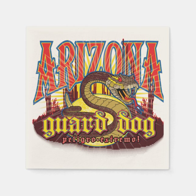 Arizona Snake Art Paper Napkins (Front)