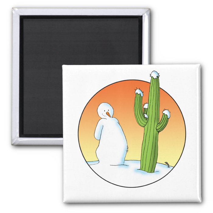 Arizona Snowman Fridge Magnet