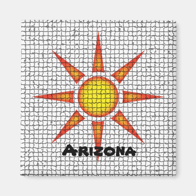 Arizona Southwest Mosaic Tile Bright Sun Magnet (Front)