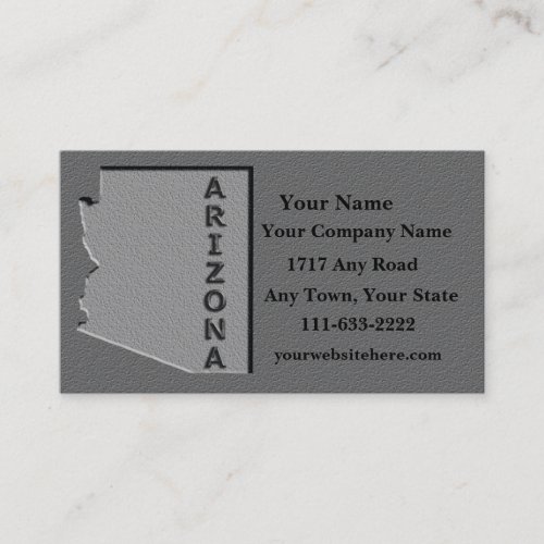 Arizona State Business card  carved stone look