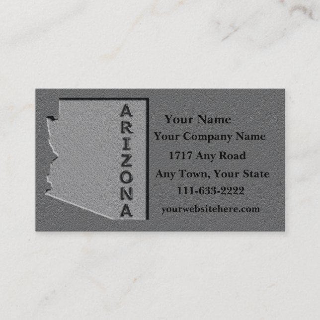 Arizona State Business card  carved stone look (Front)