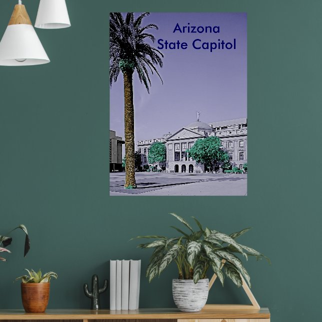 Arizona State Capitol Retro with Touch of Color Poster (Living Room 1)
