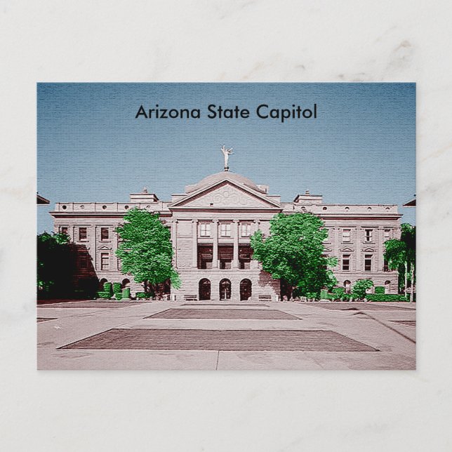 Arizona State Capitol Tinted Colorized Postcard (Front)