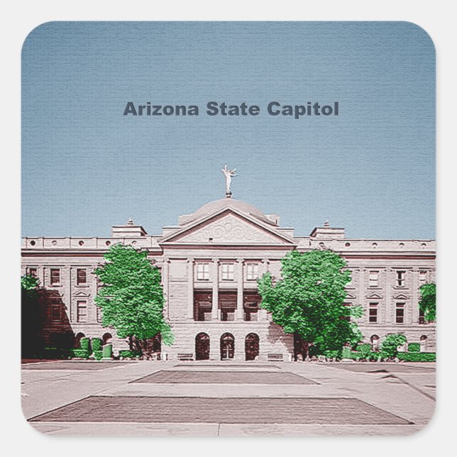 Arizona State Capitol Tinted Colorized Square Sticker (Front)