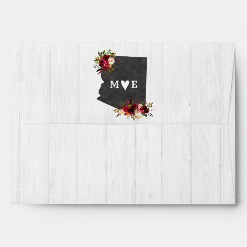 Arizona State Destination Rustic Wedding Monogram Envelope